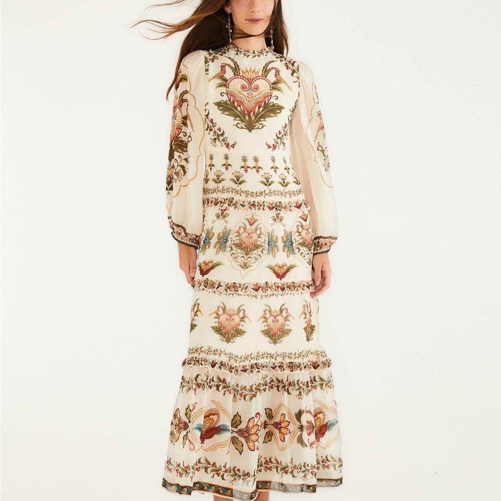 NWT Farm Rio Majestic Hearts Maxi Dress | Size XS